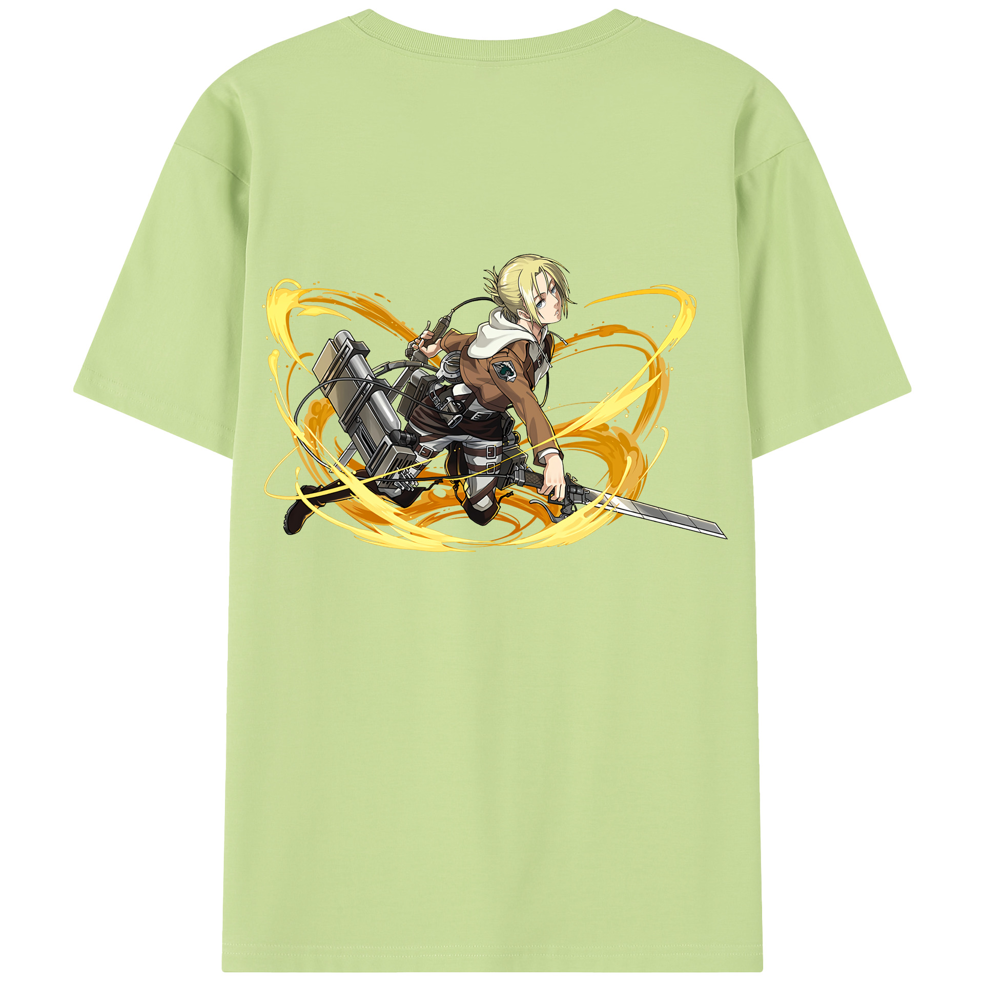 （画像用） 進撃の巨人 アニ・レオンハート Attack on Titan Annie Leonhart 綿100％半袖Tシャツ（背面プリント）